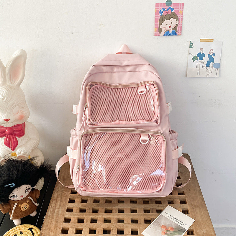 Japanese Style Transparent Badge Backpack