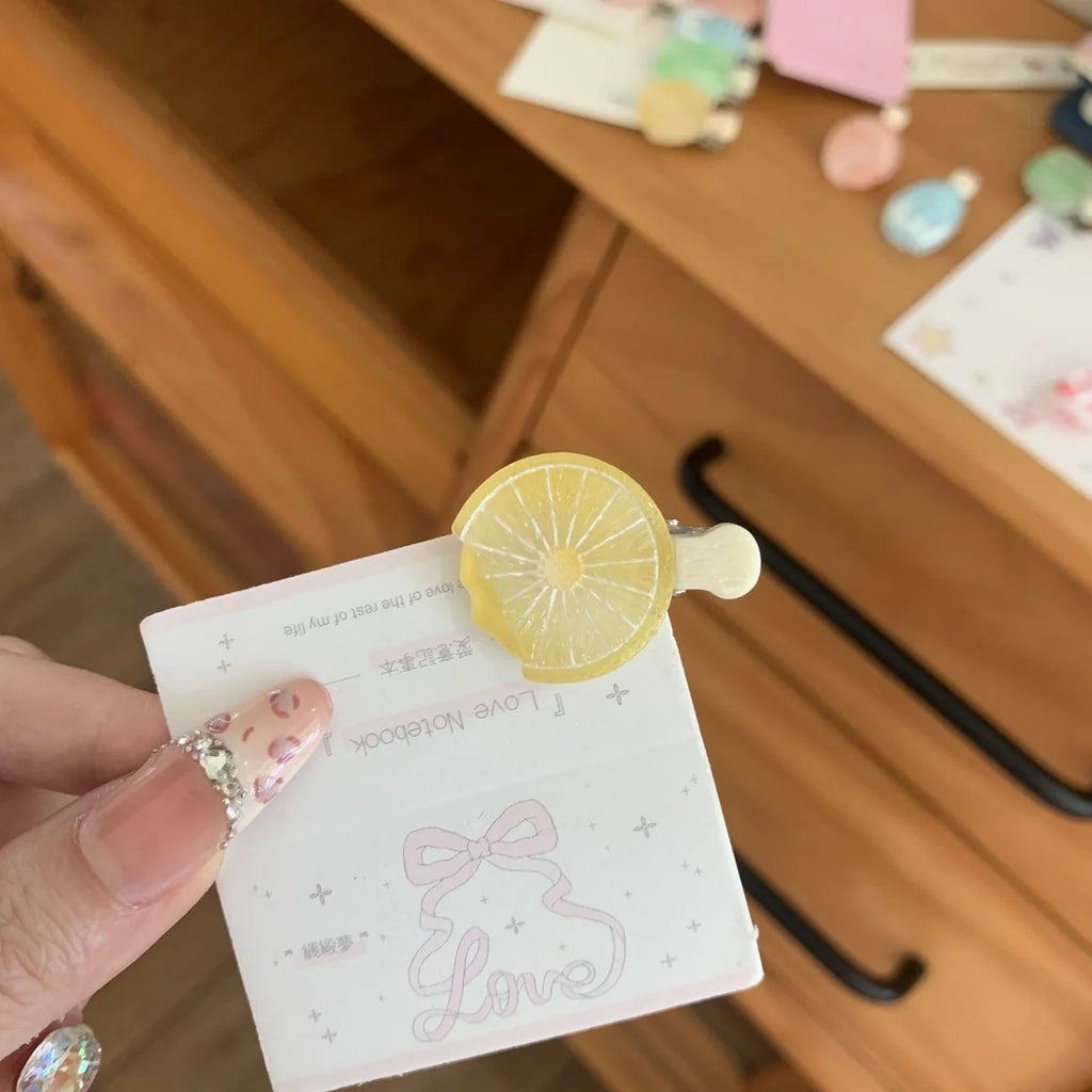 6pcs Creative Cartoon Ice Cream Hair Clip