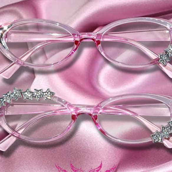 Vintage Y2K Star Pattern Pink Sunglasses