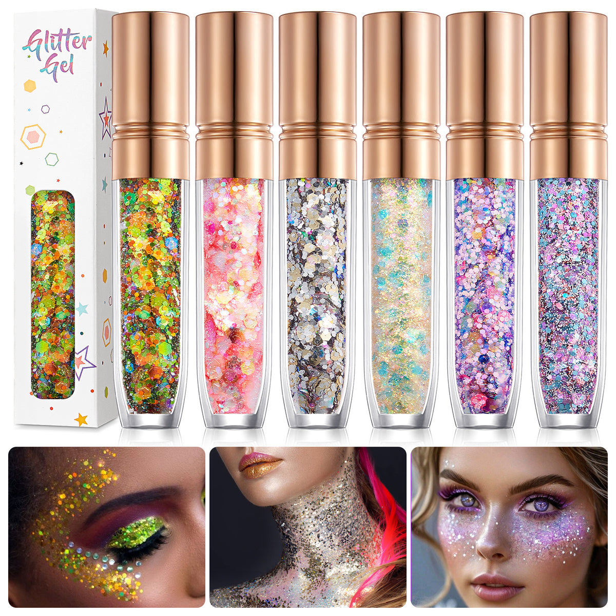 Shimmering sequin facial eyeshadow