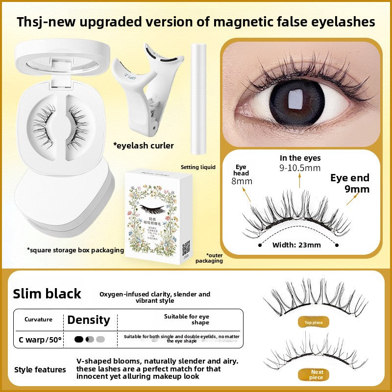 Magnetic False Eyelashes with Spring Clip
