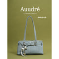 Soft PU Baguette Shoulder Bag with Pendant