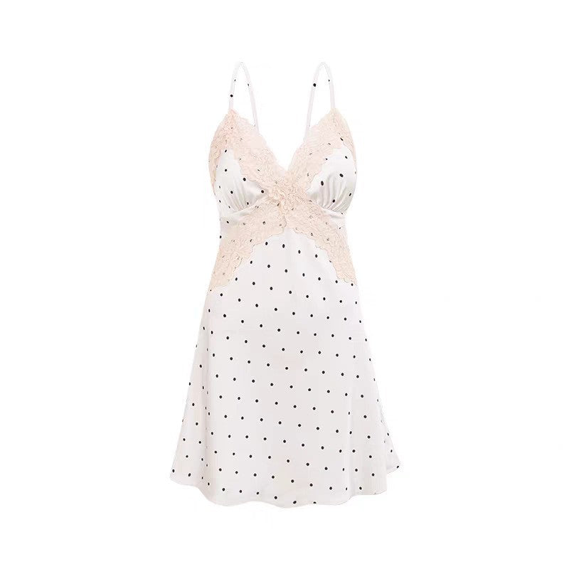 Satin Lace Womens Nightgown Robe Set