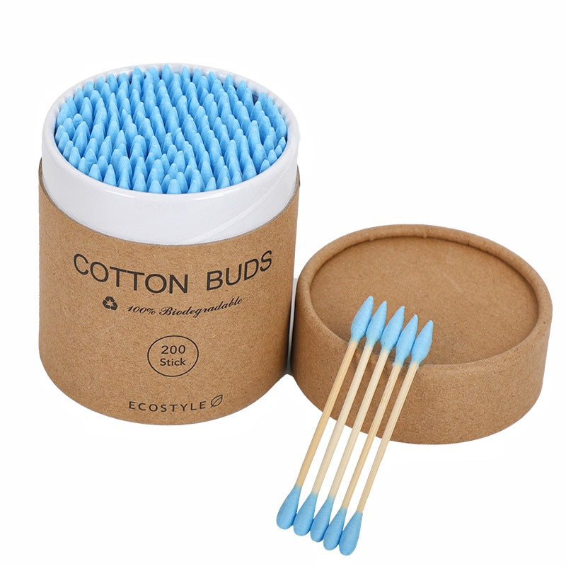 Spot 200 a round a pointed double-headed color paper boxed cotton stick disposable makeup remover ear Cotton