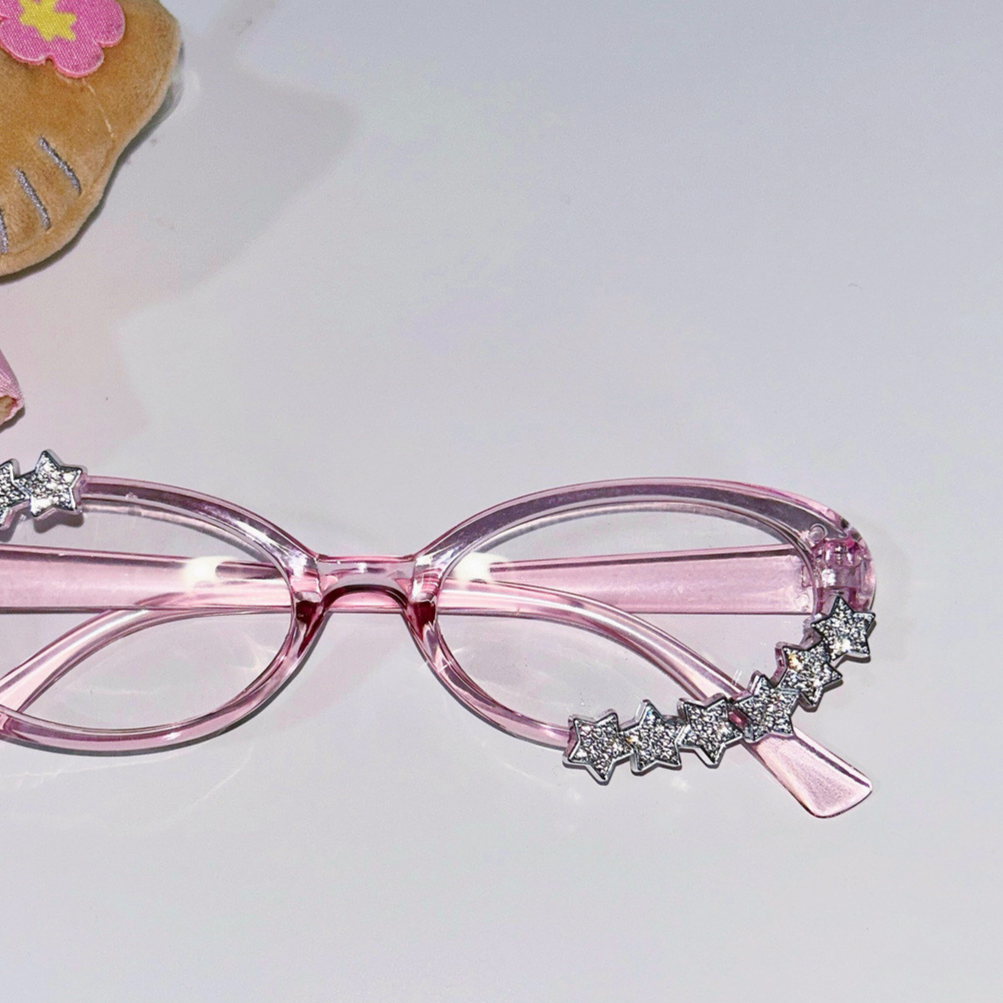 Vintage Y2K Star Pattern Pink Sunglasses